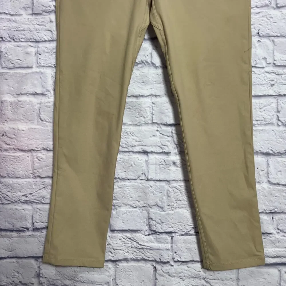 Lululemon ABC Slim Pant MENS 29x29 Brown Tan Warpstreme Chino Stretch STAINS